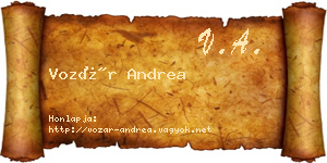 Vozár Andrea névjegykártya