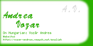andrea vozar business card